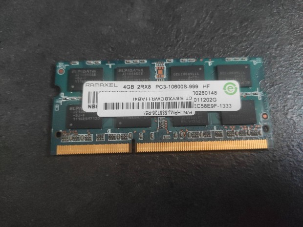 4 GB DDR3 2RX8 laptop RAM elad