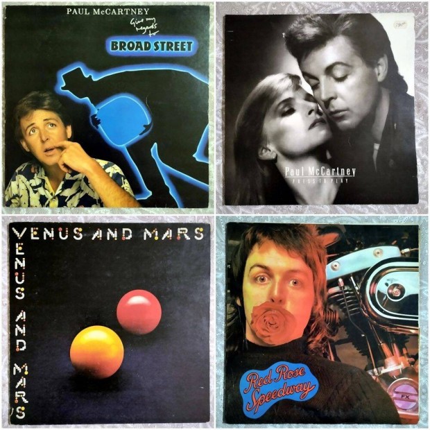 4 darab Paul Mccartney lemez (bakelit, vinyl, hanglemez, LP)