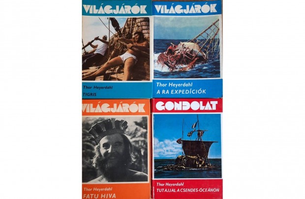 4 darab Thor Heyerdahl knyv elad