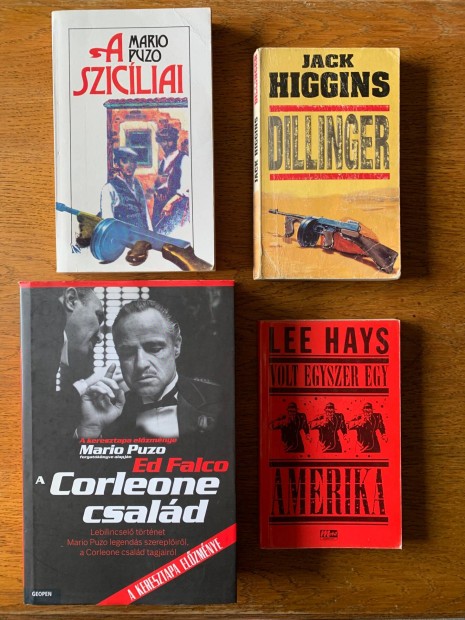 4 darabos maffia-knyvcsomag: Corleone csald, A sziciliai, Dillinger