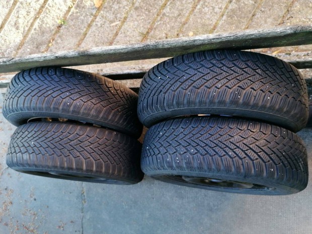 4 db 5x108 15" acélfelni Continental 195/65 R15 téli gumival