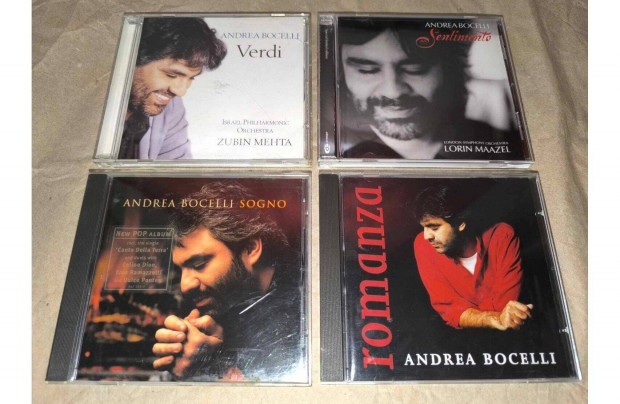 4 db Andrea Bocelli CD - Romanza, Sentimento, Sogno, Verdi