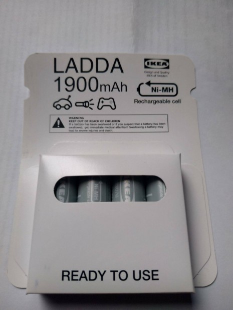 4 db Ladda IKEA Eneloop AA ceruza 1900 mAh akkumultor elem, bontatlan