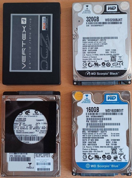 4 db Laptop SSD - HDD