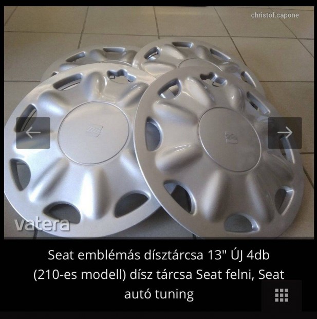 4 db Seat 13 " dsztrcsa, Seat felni trcsa , seat emblms trcsk