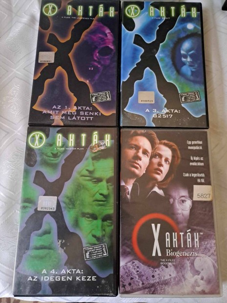 4 db X-Aktk VHS: 1. akta, 3.akta, 4. akta, Biogenezis