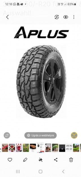 4 db. Új OFF Road Gumi35x12,5 R20 Ár/1db.