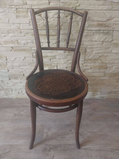 4 db antik eredeti intarziás thonet szék