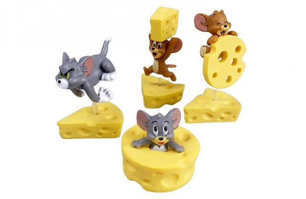 4 db-os Tom s Jerry mini mesefigura szett