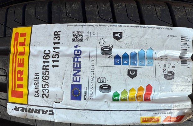 4 db j Pirelli 235/65 R16C Carrier kisteher abroncs