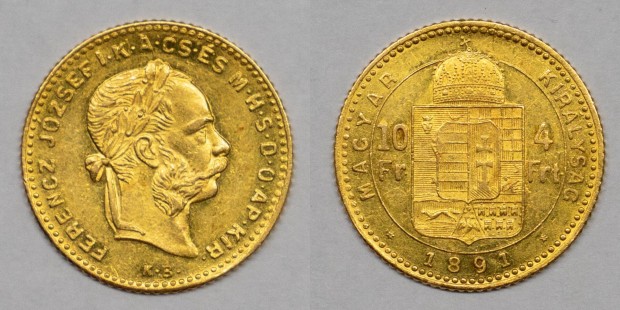 4 forint 1891 Ferenc Jzsef KB