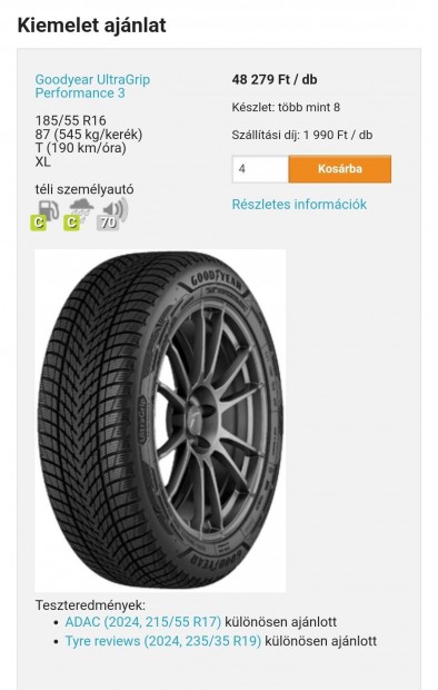 4db 185/55r16 Hankook winter i-cept2