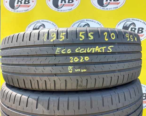 4db 195/55 r20 Continental Eco5,,Évjarat:2020,,5mm,14000/db