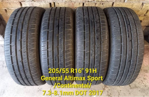 4db 205/55 R16" General Altimax Sport nyri abroncs