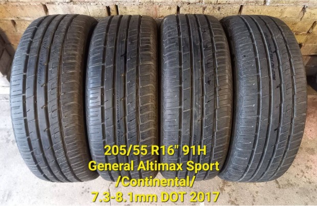 4db 205/55 R16" General Altimax Sport nyri abroncs