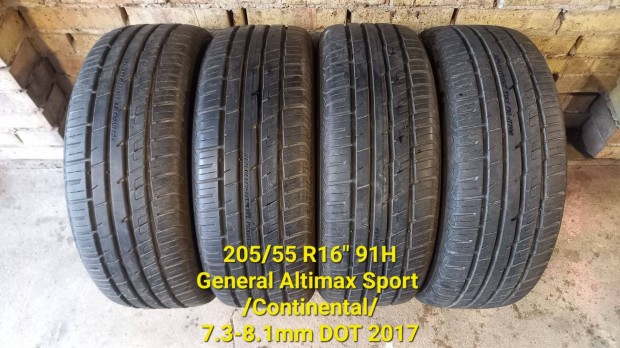 4db 205/55 R16" General Altimax Sport nyri abroncs /Continental/