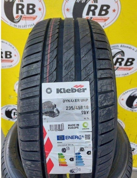 4db 235/45 r18 Új Kleber nyári gumi 52500 Ft/db