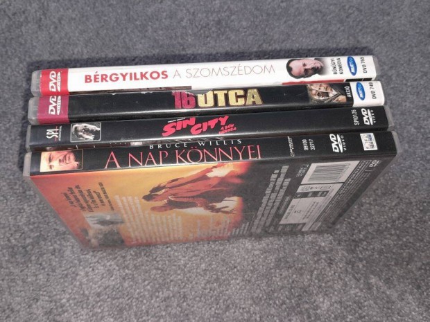 4db Bruce Willis DVD Bérgyilkos a szomszédom, Sin City, A nap könnyei