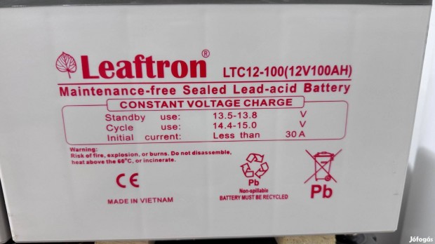 4db Leaftron 12V 100Ah Ciklikus zsels akkumultor LTC12-100