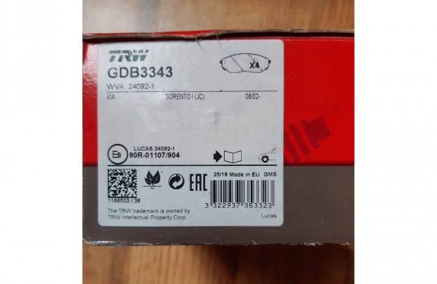 4db TRW GDB3343 fkbett akusztikus kopsrzkelvel