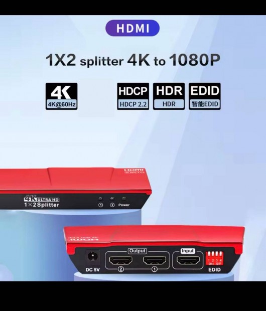 4k 60hz hdmi splitter, eloszt