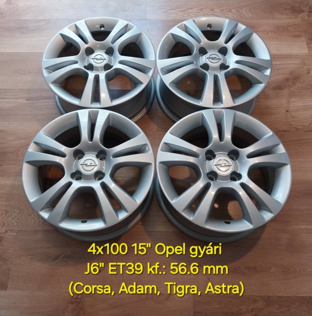 4x100 15" Opel Adam, Corsa, Meriva gy�ri alufelni garnit�ra