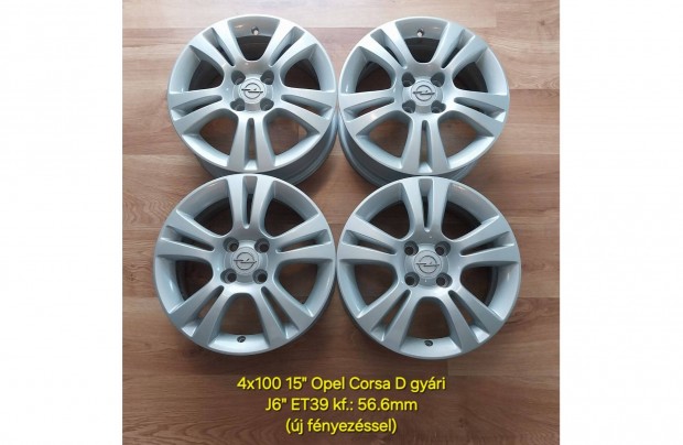 4x100 15" Opel gyári /Corsa, Astra, Combo, Fiat Grande Punto/
