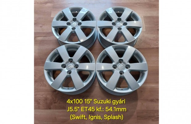 4x100 15" Suzuki gyári alufelni garnitúra /Swift, Ignis, Splash/
