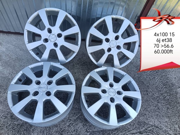 4x100 15 col alufelni szett 