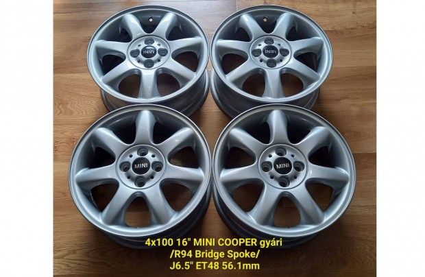 4x100 16" Mini Cooper R94 gyri /Bridge Spoke/ alufelni garnitra