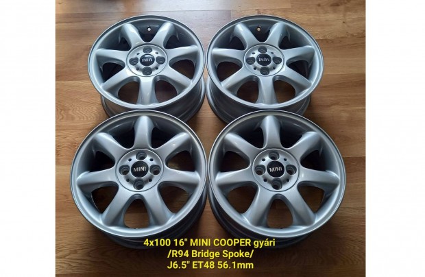 4x100 16" Mini Cooper /Bridge Spoke/ gyri alufelni garnitra