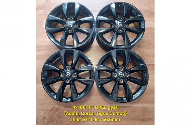 4x100 16" Opel Adam, Corsa gyri alufelni garnitra - Tpms