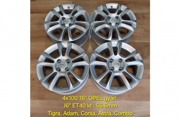 4x100 16" Opel gyári alufelni garnitúra /Corsa, Astra, Combo, Adam/