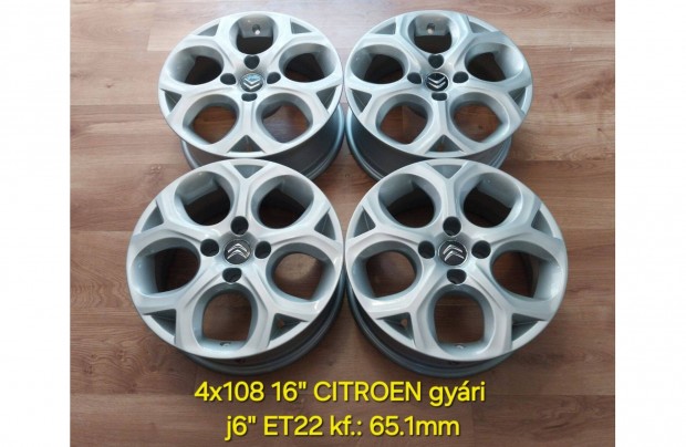 4x108 16" Citroen DS3/C3 gyári alufelni garnitúra - új fényezéssel
