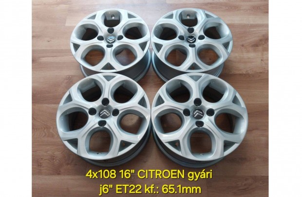 4x108 16" Citroen gyári /DS3, C3/ alufelni garnitúra - új fényezés