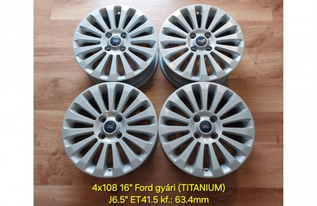 4x108 16" Ford Fiesta gyári alufelni garnitúra /Titanium/