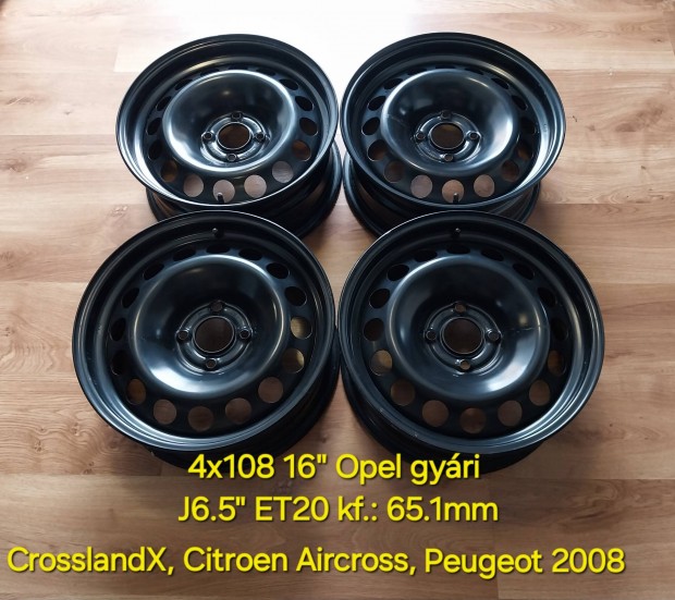 4x108 16" Opel Crosslandx gy�ri lemezfelni garnit�ra (�jszer�)