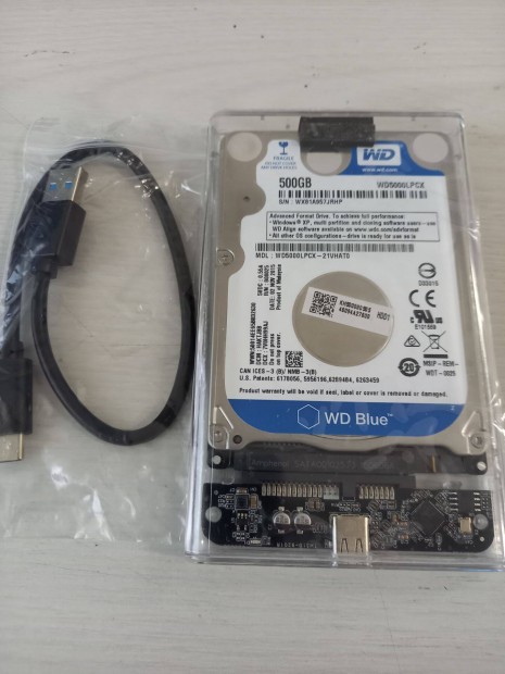 500GB HDD, USB 3.0 külső házban