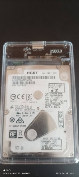 500GB külső kicsi HDD Hitachi