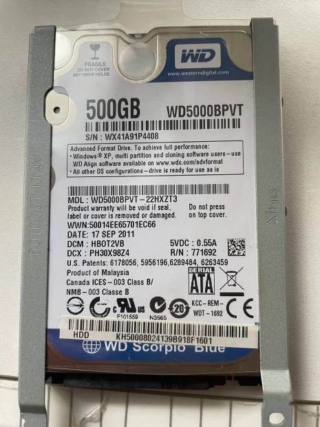 500 GB HDD Western/Seagate