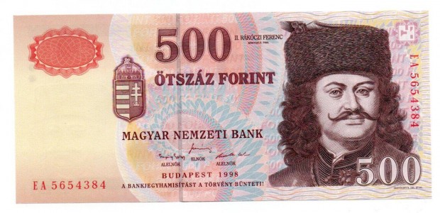 500 forint 1998 "EA" sorozat / hajtatlan aUNC-UNC