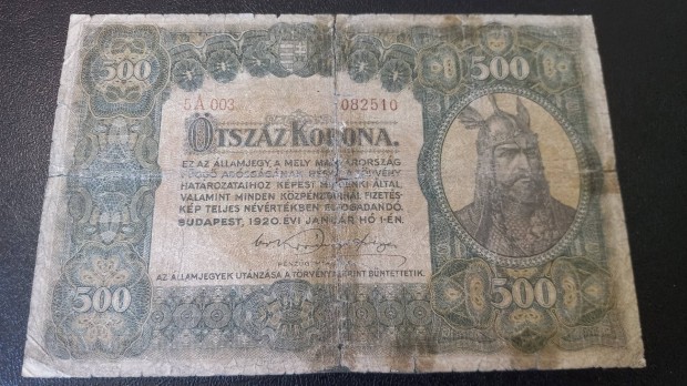 500 korona 1920 Nagyalak
