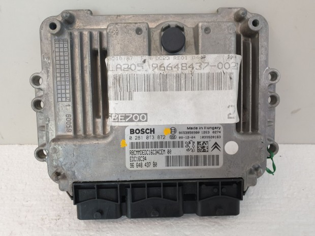 502861 Peugeot 207, 2008, Motorvezrl, Ecu, 9664843780, 0281013872