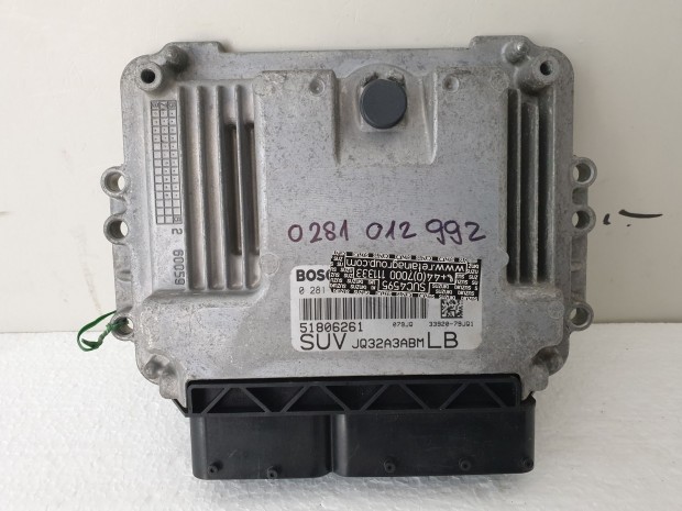 503820 Fiat Sedici 2007, Motorvezrl, Ecu, 0281012992, 51806261,