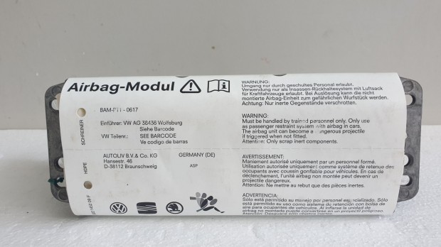 509367 VW Golf 5, 2007, Utaslégzsák, Légzsák, 1 Csati, 1K0880204K.