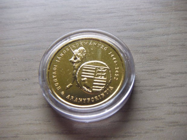 50.000 Forint Arany emlkrem 13.964 gr Hunyadi Jnos Aranyforintja