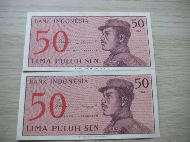 50 Sen 2 db Sorszmkvet 1964 Indonzia