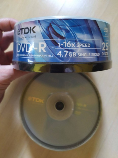 50 db (2x25) rhat TDK DVD-R 16x speed 4,7GB bontatlan csomagolsban