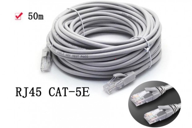 50m-es Szerelt al-rz ethernet beltri  UTP Cat5e patch kbel