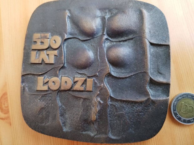 550 ves Lodzi Lengyel bronz emlkrem 1973